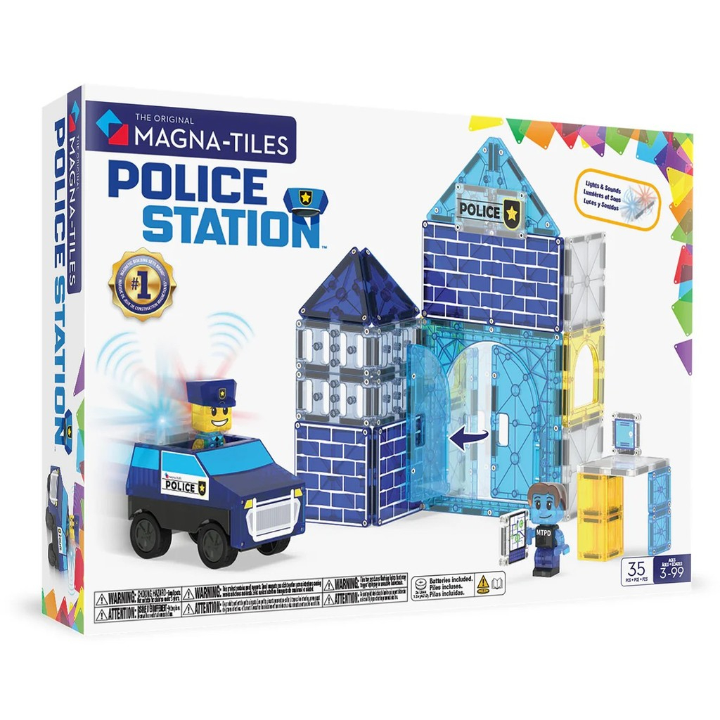 455-0199d9ad-4094-743d-9b23-152def2b54ee.jpg Police Station™ 35 Piece Set MAGNA-TILES® - Imagen 1