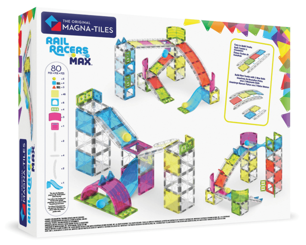 MAGNA-TILES® Rail Racers Max 80 Piece Set
