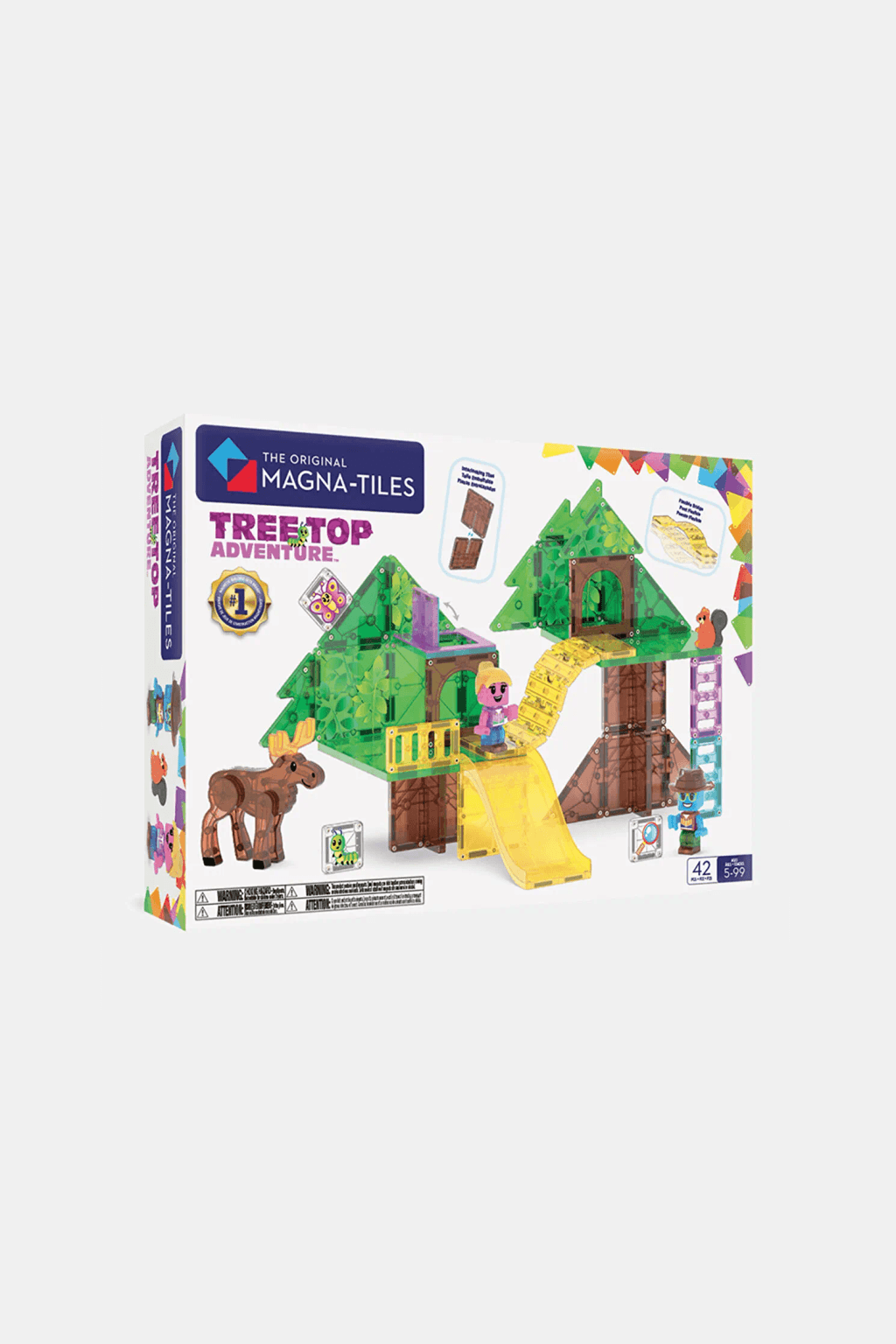 455-01a017b8-0f3a-7198-a130-ba2a0af2e68d.png MAGNA-TILES® Tree Top Adventure 42 Piece Set - Imagen 1